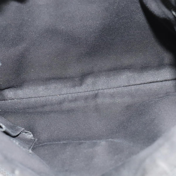 GUCCI GG Canvas Shoulder Bag Black Silver 145857 Auth gh242