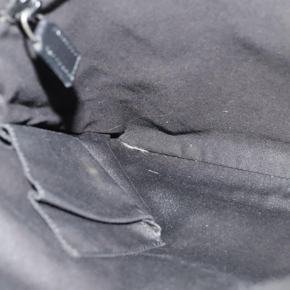 GUCCI GG Canvas Shoulder Bag Black Silver 145857 Auth gh242