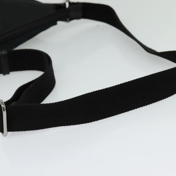 GUCCI GG Canvas Shoulder Bag Black Silver 145857 Auth gh242