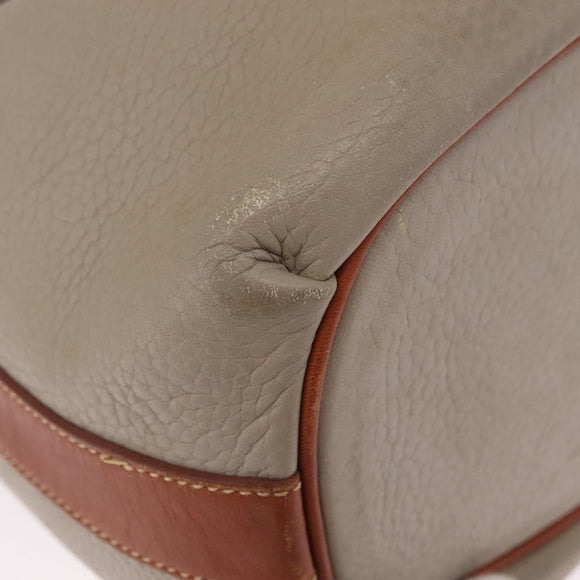 Coach Shoulder Bag Leather Beige Gold Auth gh2421