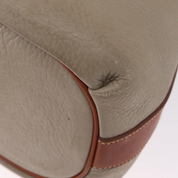 Coach Shoulder Bag Leather Beige Gold Auth gh2421