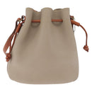 Coach Shoulder Bag Leather Beige Gold Auth gh2421-2