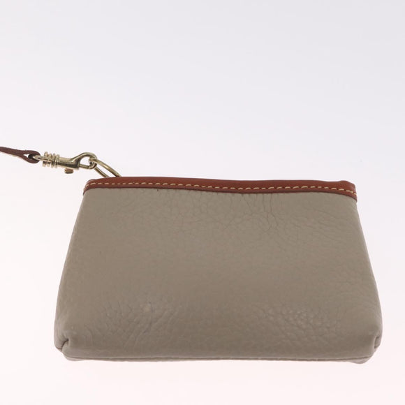 Coach Shoulder Bag Leather Beige Gold Auth gh2421