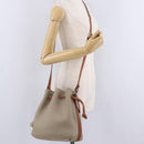 Coach Shoulder Bag Leather Beige Gold Auth gh2421-26