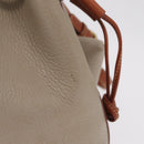 Coach Shoulder Bag Leather Beige Gold Auth gh2421-4