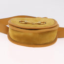 GUCCI Horsebit Waist bag Suede Yellow Gold Auth gh2424-10