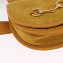GUCCI Horsebit Waist bag Suede Yellow Gold Auth gh2424-11