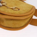 GUCCI Horsebit Waist bag Suede Yellow Gold Auth gh2424-12