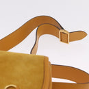 GUCCI Horsebit Waist bag Suede Yellow Gold Auth gh2424-9
