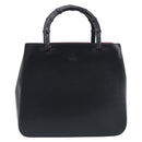 GUCCI Bamboo Hand Bag Leather Black 002 1061 Auth gh2426A-2