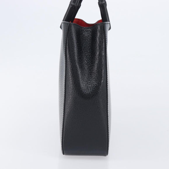 GUCCI Bamboo Hand Bag Leather Black 002 1061 Auth gh2426A
