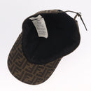 FENDI Zucca Canvas Cap Nylon 22.2"" Black Auth gh2428M-10
