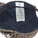 FENDI Zucca Canvas Cap Nylon 22.2"" Black Auth gh2428M-13