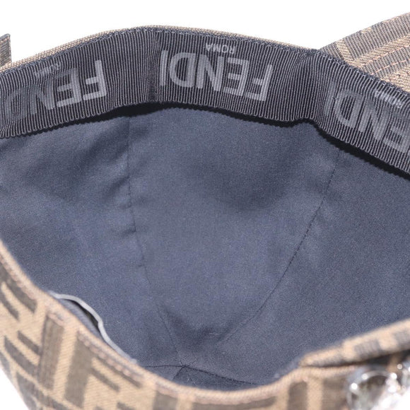 FENDI Zucca Canvas Cap Nylon 22.2"" Black Auth gh2428M