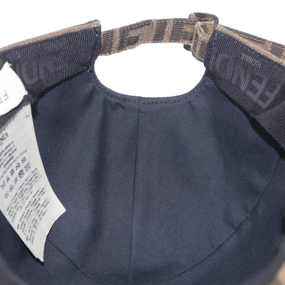 FENDI Zucca Canvas Cap Nylon 22.2"" Black Auth gh2428M