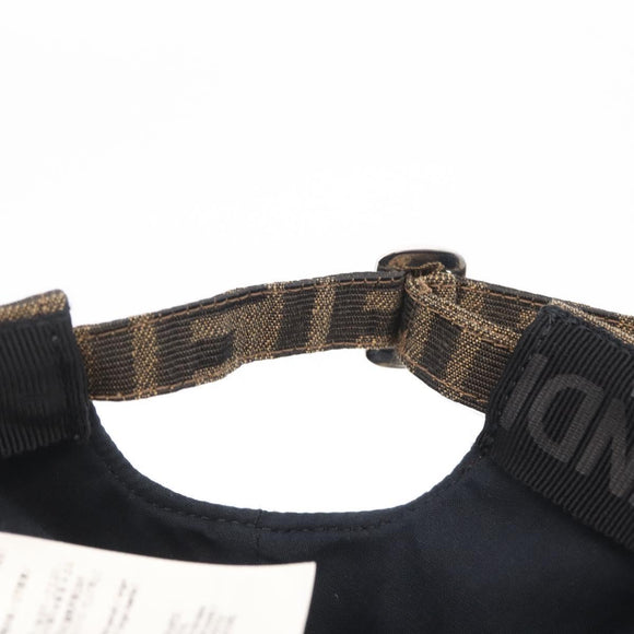 FENDI Zucca Canvas Cap Nylon 22.2"" Black Auth gh2428M