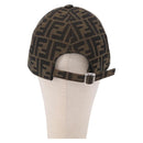 FENDI Zucca Canvas Cap Nylon 22.2"" Black Auth gh2428M-3