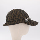 FENDI Zucca Canvas Cap Nylon 22.2"" Black Auth gh2428M-5