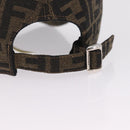 FENDI Zucca Canvas Cap Nylon 22.2"" Black Auth gh2428M-9