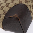 GUCCI GG Canvas Shoulder Bag Beige Silver 114273 Auth gh243-9