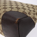 GUCCI GG Canvas Shoulder Bag Beige Silver 114273 Auth gh243-15