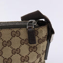 GUCCI GG Canvas Shoulder Bag Beige Silver 114273 Auth gh243-10