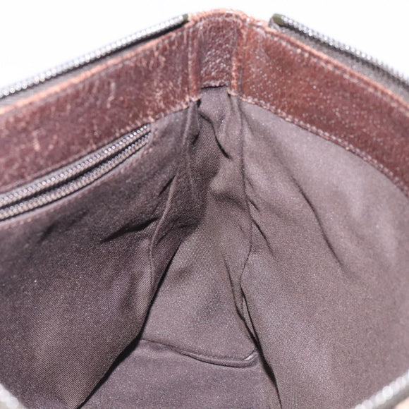 GUCCI GG Canvas Shoulder Bag Beige Silver 114273 Auth gh243