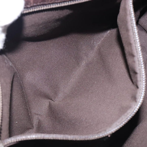 GUCCI GG Canvas Shoulder Bag Beige Silver 114273 Auth gh243