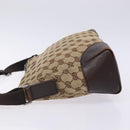 GUCCI GG Canvas Shoulder Bag Beige Silver 114273 Auth gh243-4