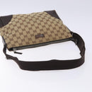 GUCCI GG Canvas Shoulder Bag Beige Silver 114273 Auth gh243-7