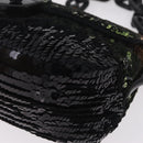 PRADA Chain Shoulder Bag Satin Sequins Yellow Black Auth gh2435V-11