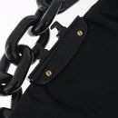 PRADA Chain Shoulder Bag Satin Sequins Yellow Black Auth gh2435V-16