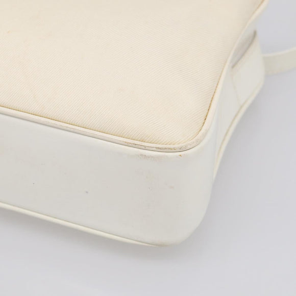 GUCCI Bamboo Hand Bag Nylon 2way White Silver 000 2040 0538 Auth gh2437