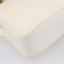 GUCCI Bamboo Hand Bag Nylon 2way White Silver 000 2040 0538 Auth gh2437-15