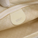 GUCCI Bamboo Hand Bag Nylon 2way White Silver 000 2040 0538 Auth gh2437-17