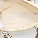GUCCI Bamboo Hand Bag Nylon 2way White Silver 000 2040 0538 Auth gh2437-18