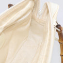 GUCCI Bamboo Hand Bag Nylon 2way White Silver 000 2040 0538 Auth gh2437-20