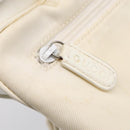 GUCCI Bamboo Hand Bag Nylon 2way White Silver 000 2040 0538 Auth gh2437-25