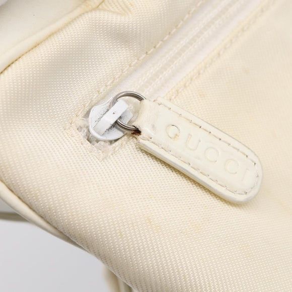 GUCCI Bamboo Hand Bag Nylon 2way White Silver 000 2040 0538 Auth gh2437