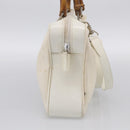 GUCCI Bamboo Hand Bag Nylon 2way White Silver 000 2040 0538 Auth gh2437-4