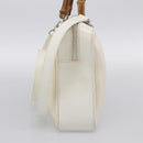 GUCCI Bamboo Hand Bag Nylon 2way White Silver 000 2040 0538 Auth gh2437-5