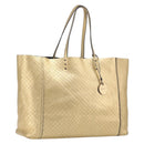 Bottega Veneta Intretti Mirage Tote Bag Leather Gold Auth gh2439-1