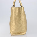 Bottega Veneta Intretti Mirage Tote Bag Leather Gold Auth gh2439-4
