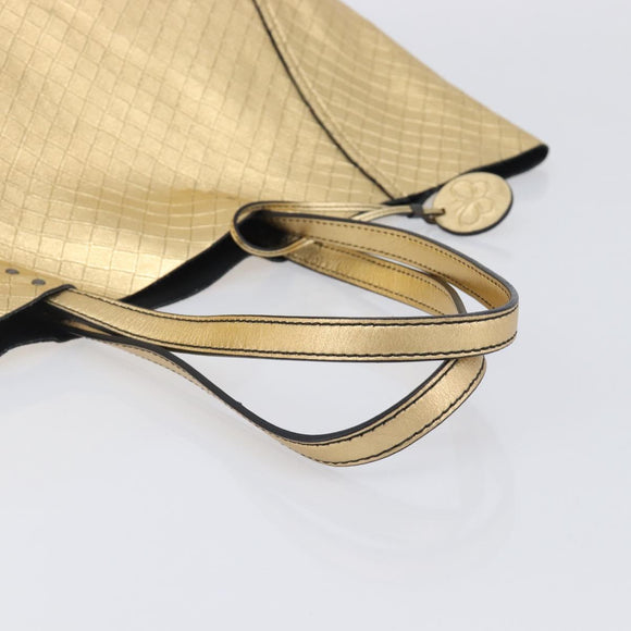 Bottega Veneta Intretti Mirage Tote Bag Leather Gold Auth gh2439