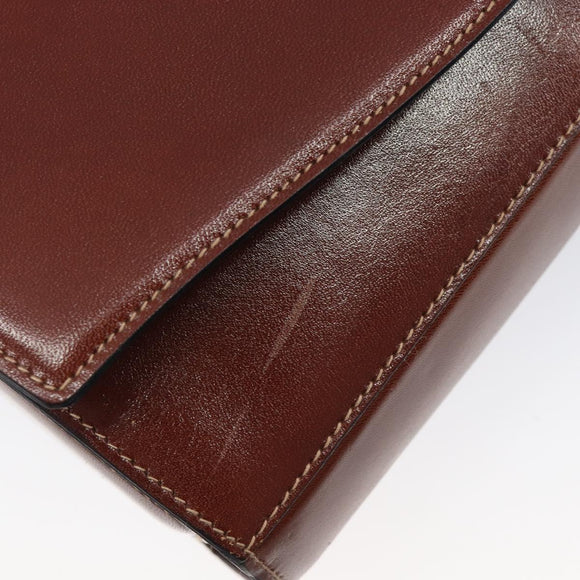 Bally Shoulder Bag Leather Brown Gold Auth gh2448