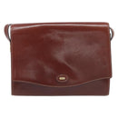 Bally Shoulder Bag Leather Brown Gold Auth gh2448-2