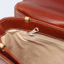 Bally Shoulder Bag Leather Brown Gold Auth gh2448-24
