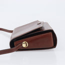 Bally Shoulder Bag Leather Brown Gold Auth gh2448-5