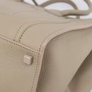 CELINE Luggage Phantom Hand Bag Leather Beige Silver Auth gh2451V-10