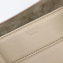 CELINE Luggage Phantom Hand Bag Leather Beige Silver Auth gh2451V-15